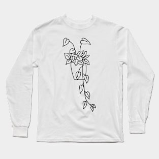 Hangplant Philodendron Scandens Lines Long Sleeve T-Shirt